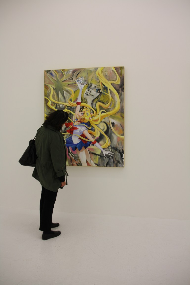 mom pondering sailor moon at the hole